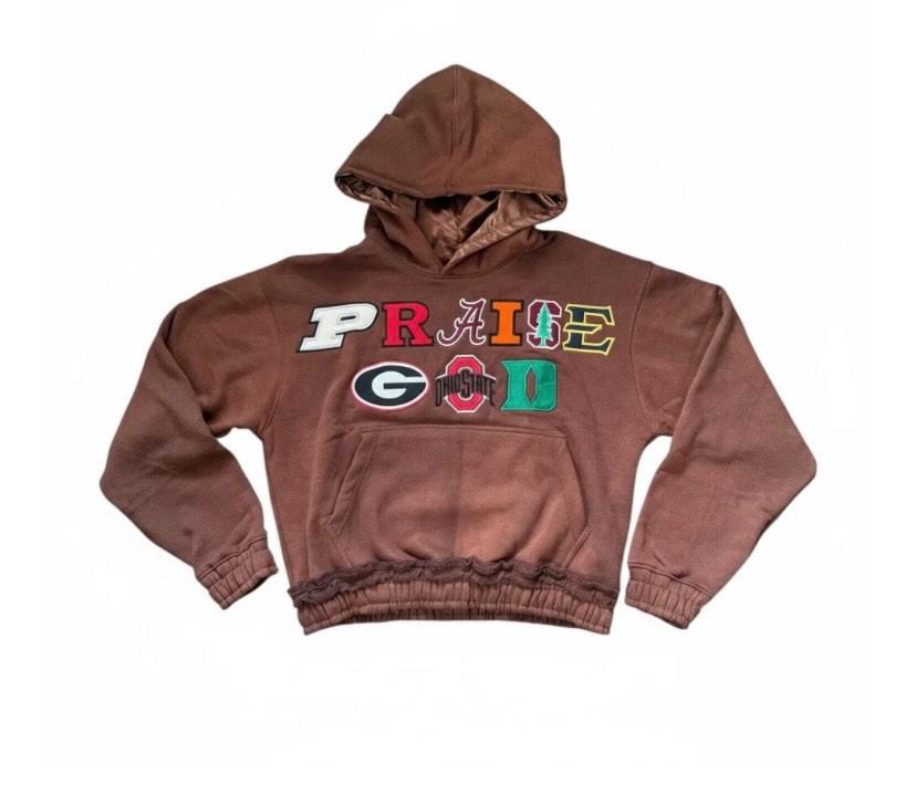 BROWN " PRAISE GOD " HOODIE