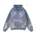 Grey Graffiti Zip Up