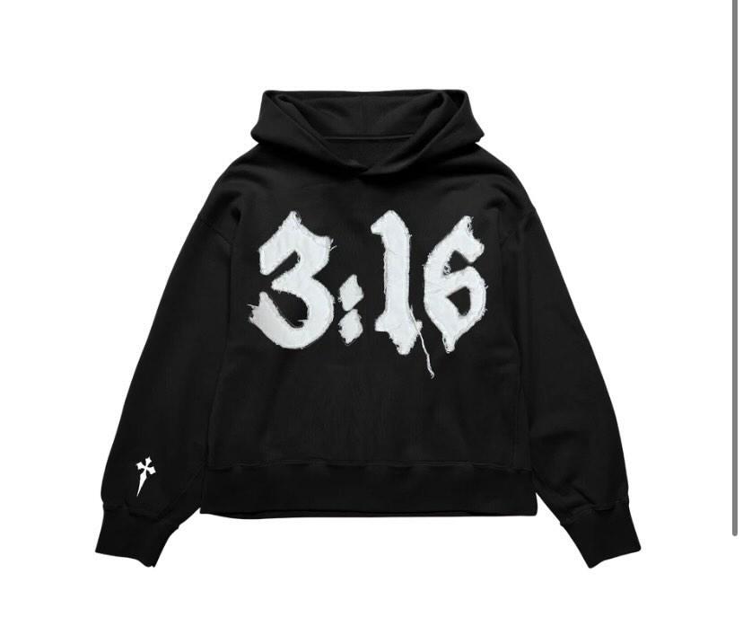 JOHN 3:16 " BLACK HOODIE "