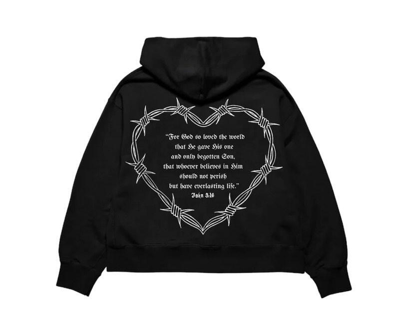 JOHN 3:16 " BLACK HOODIE "