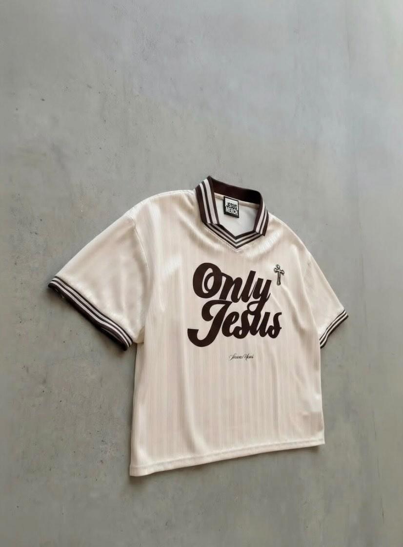 CREAM " ONLY JESUS SHIRT "